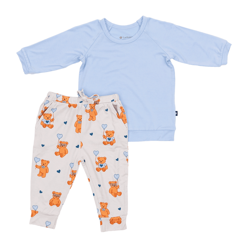Long Sleeve Jogger Set in Bluebeary