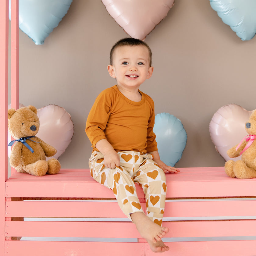 Long Sleeve Jogger Set in Heart of Gold