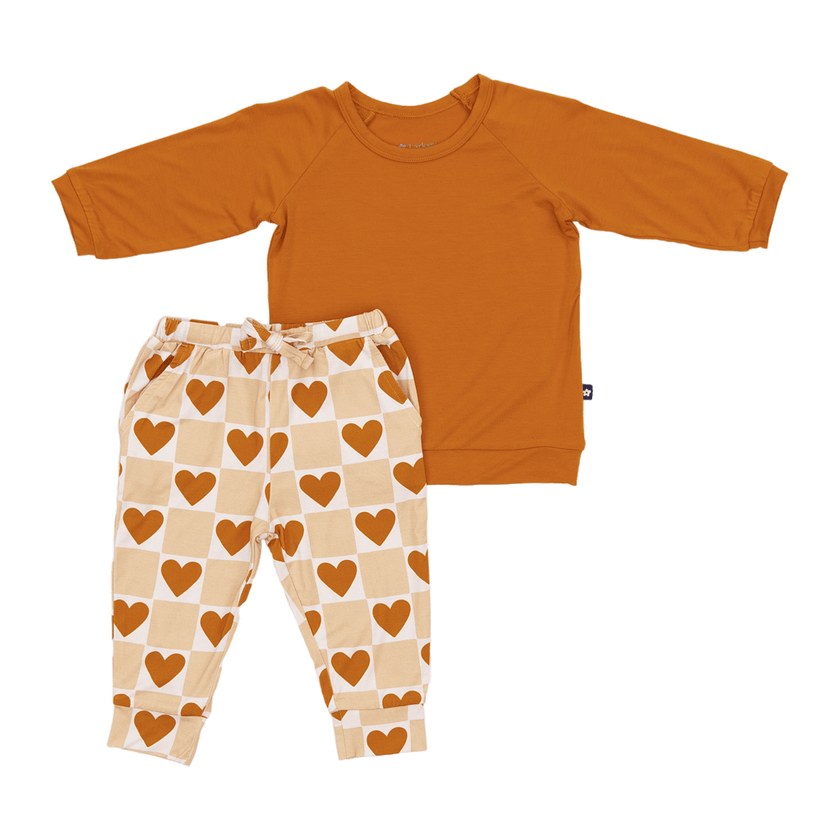 Long Sleeve Jogger Set in Heart of Gold