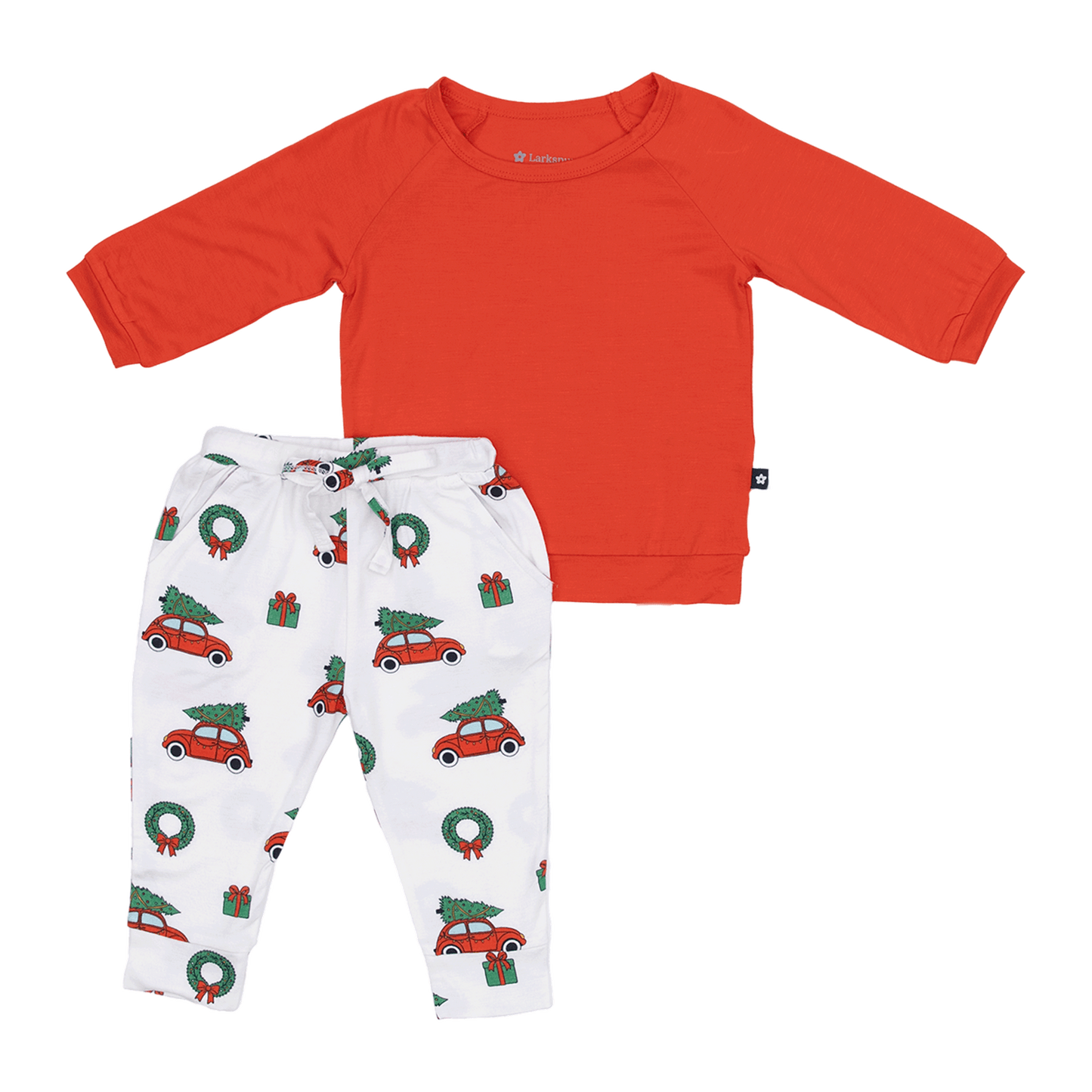 Long Sleeve Jogger Set in Jingle Cars