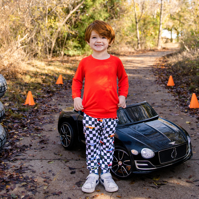 Long Sleeve Jogger Set in Race Day