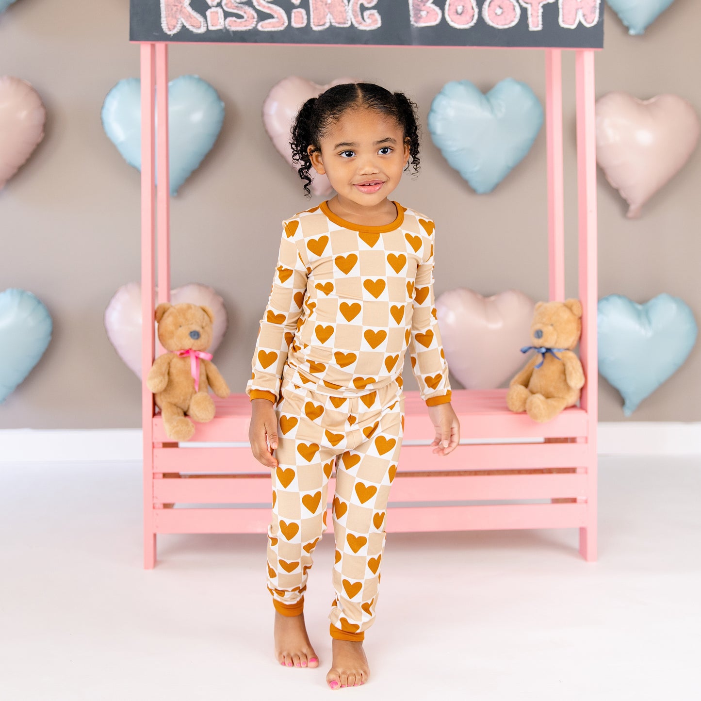 Long PJ Set in Heart of Gold