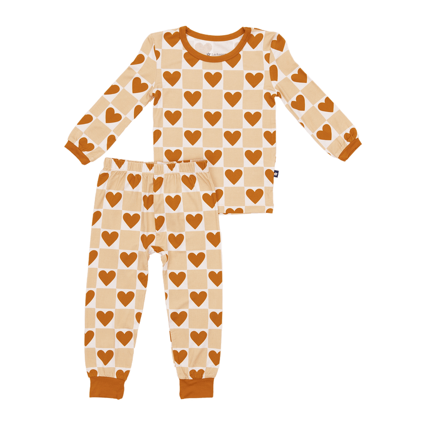 Long PJ Set in Heart of Gold