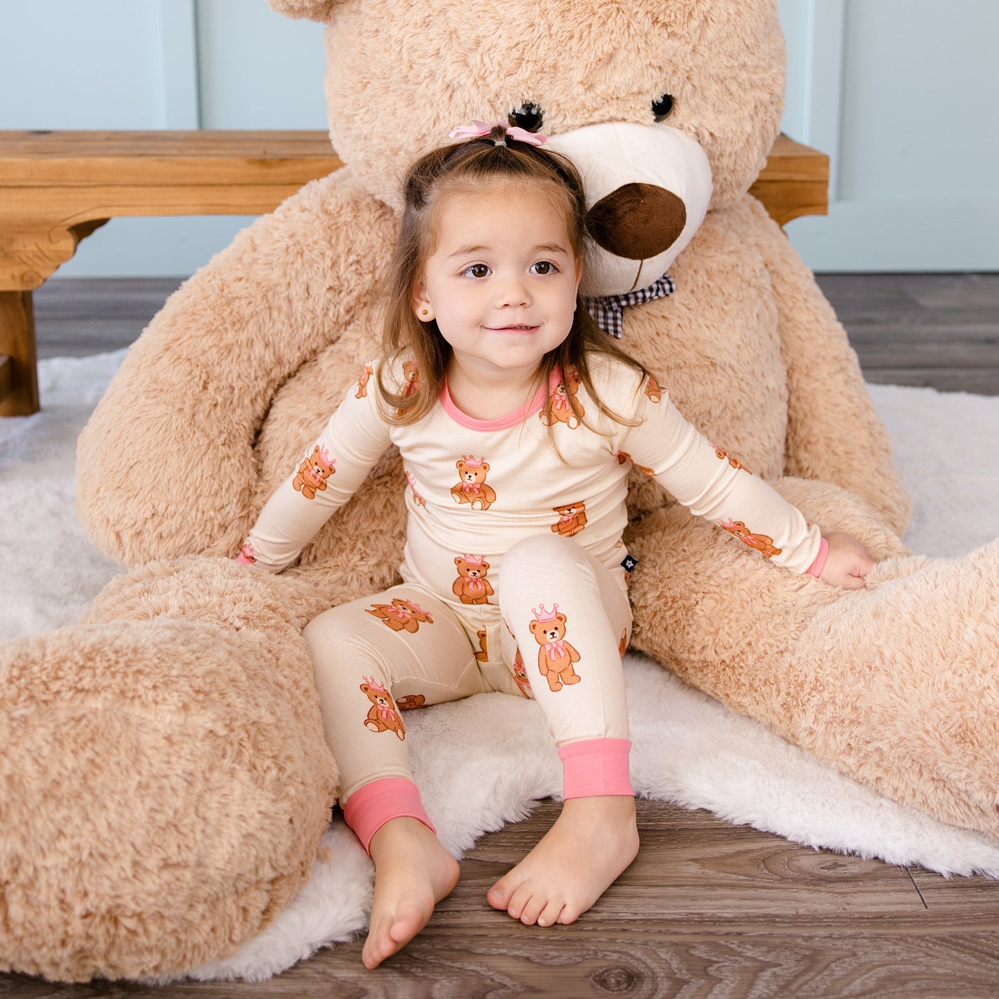 Long PJ Set in Princess Bear