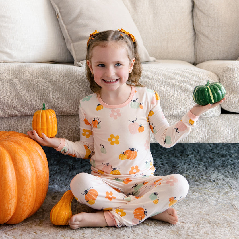 Long PJ Set in Pumpkin Patch