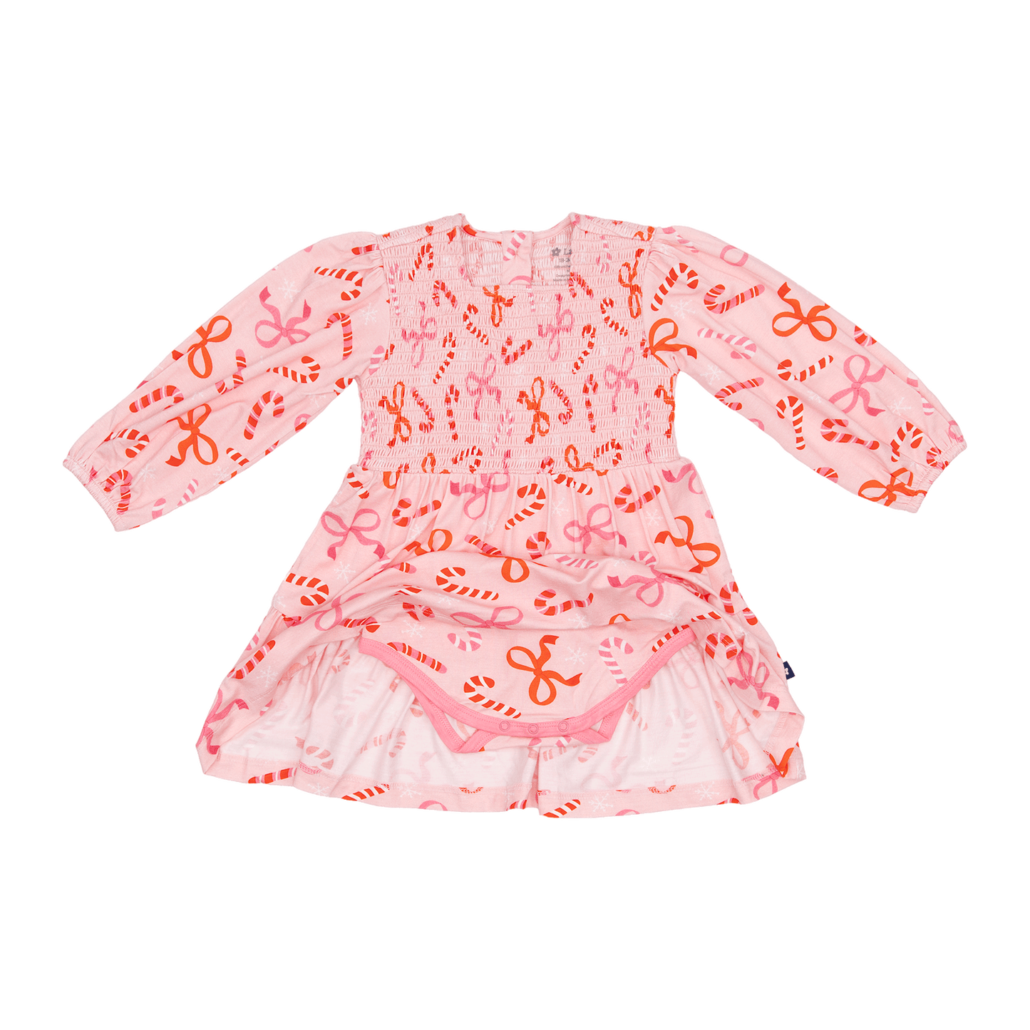 Long Sleeve Smocked Dress in Ribbon and Cheer