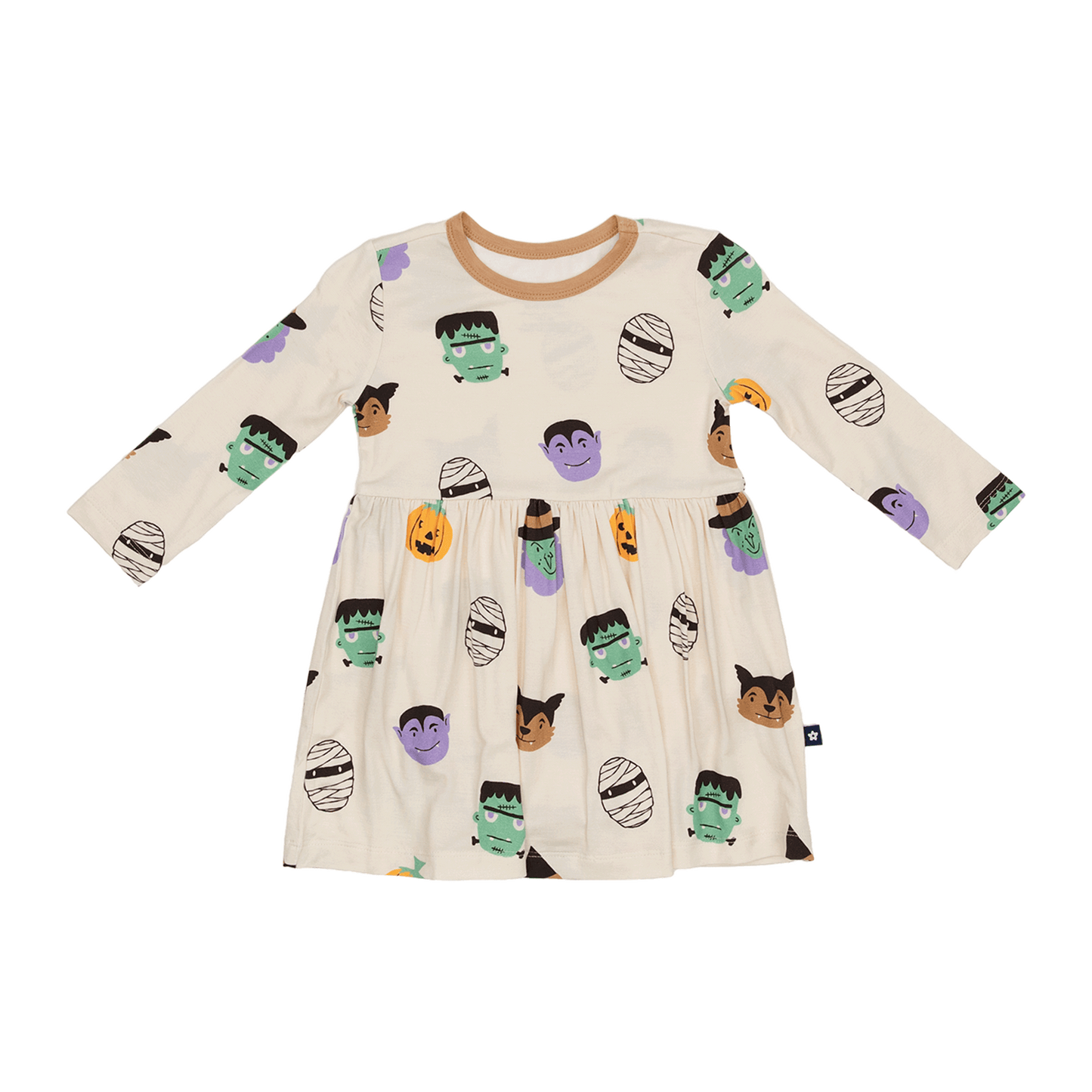 Long Sleeve Twirl Dress in Boo Crew