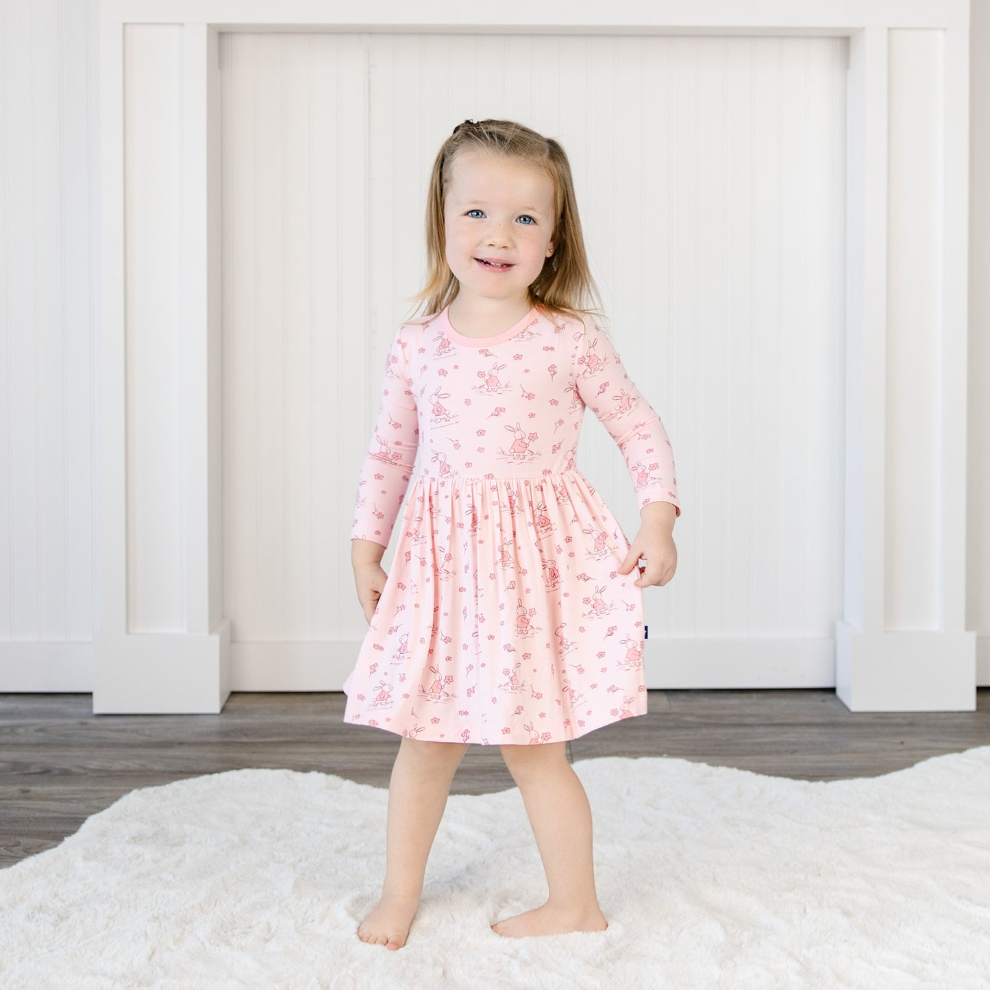 Long Sleeve Twirl Dress in Bunny Blossoms
