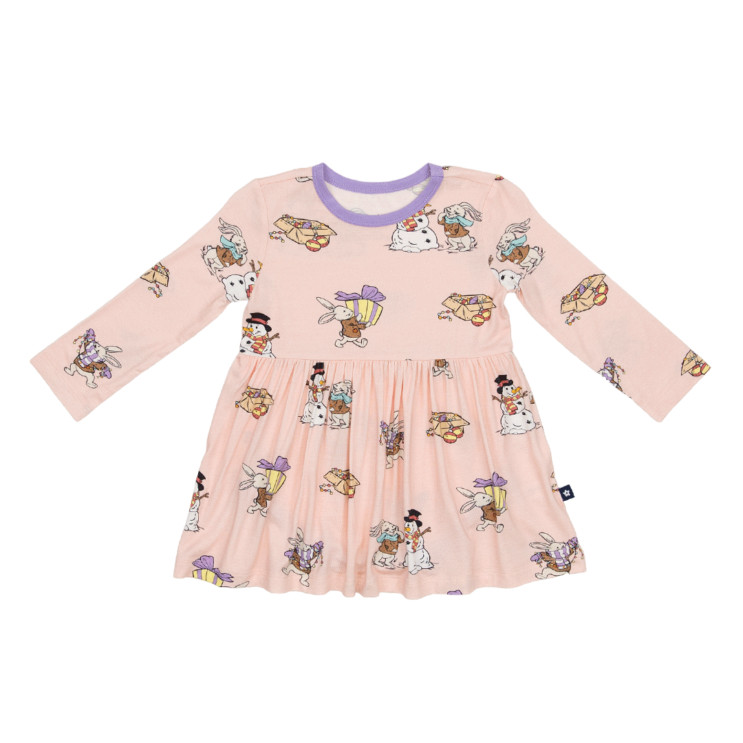Long Sleeve Twirl Dress in Hoppy Holidays