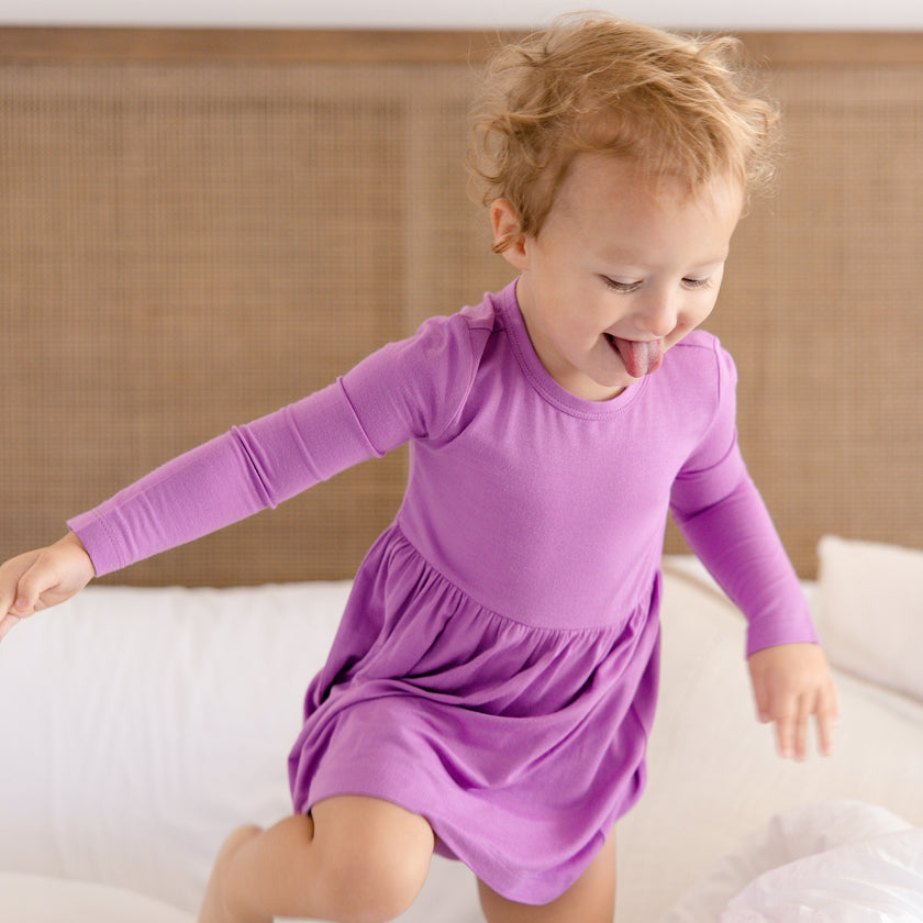 Long Sleeve Twirl Dress in Lilac Dust