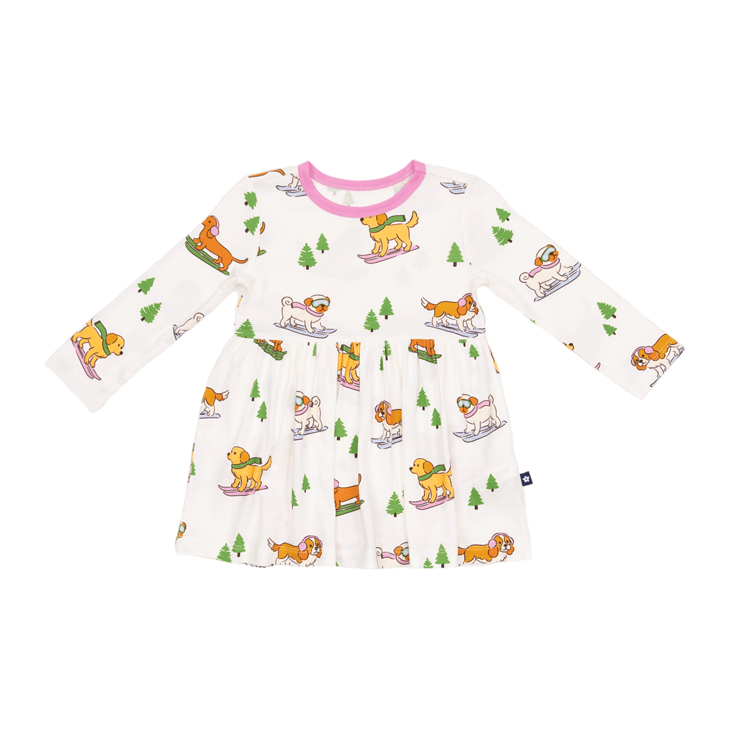 Long Sleeve Twirl Dress in Pawder Patrol