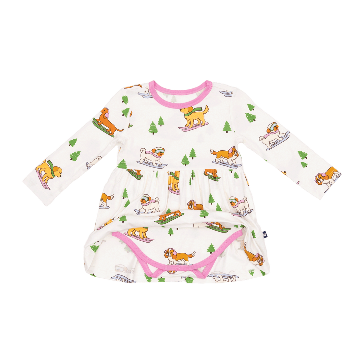 Long Sleeve Twirl Dress in Pawder Patrol