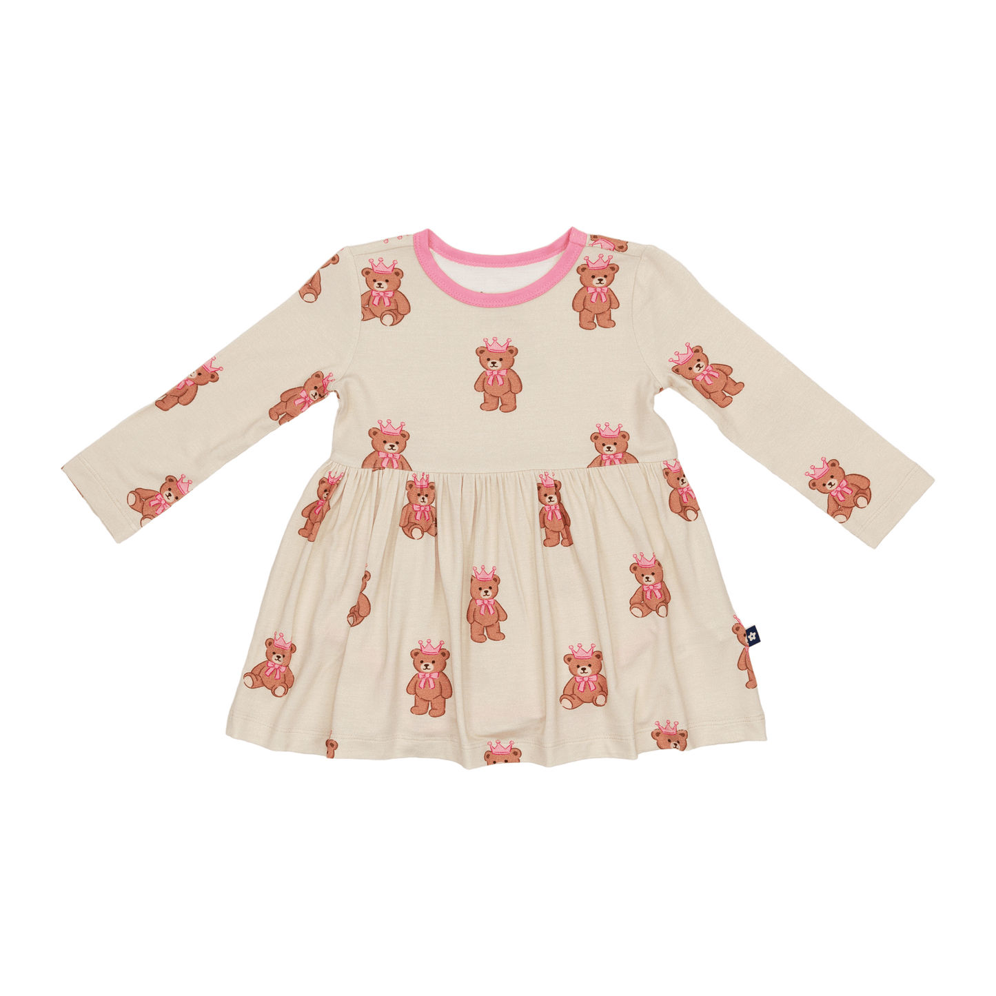Long Sleeve Twirl Dress in Princess Bear