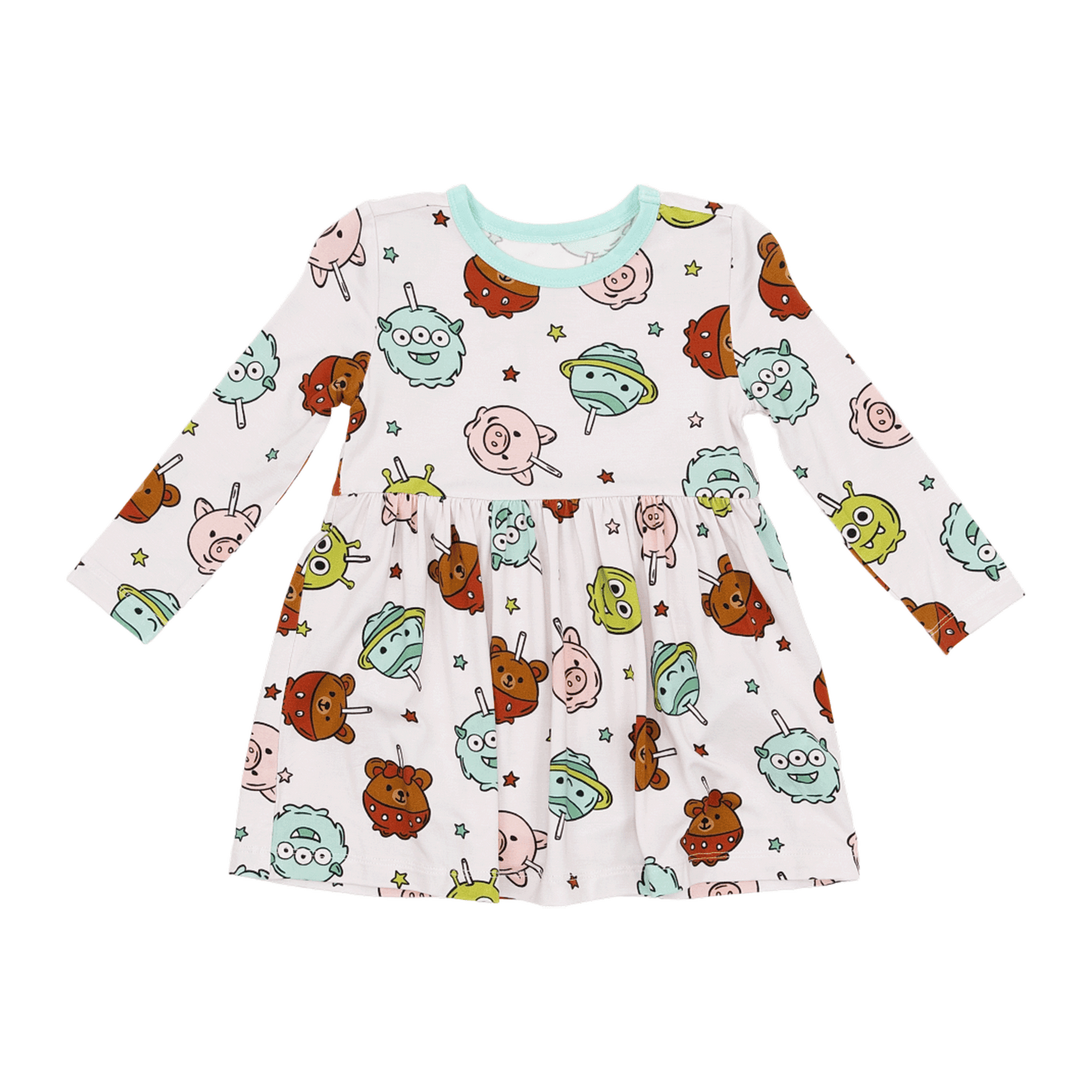 Long Sleeve Twirl Dress in Sweet Squad