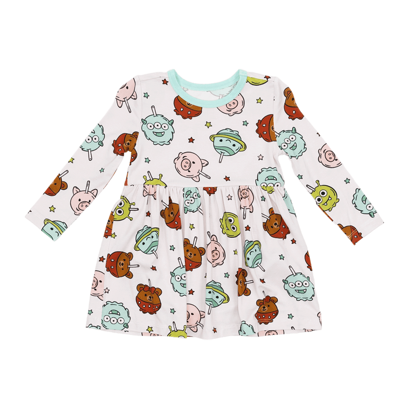 Long Sleeve Twirl Dress in Sweet Squad