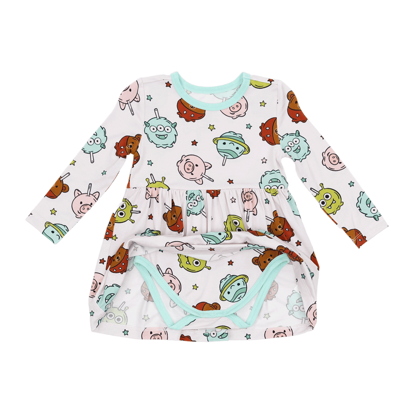 Long Sleeve Twirl Dress in Sweet Squad