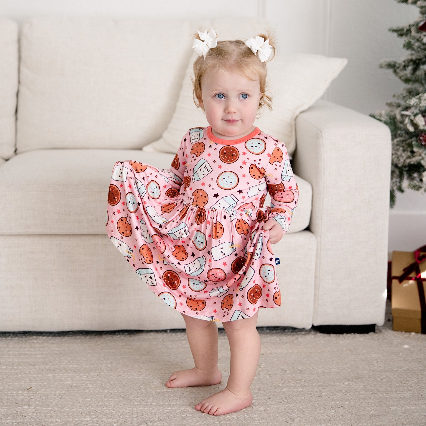 Long Sleeve Twirl Dress in Tasty Twinkle