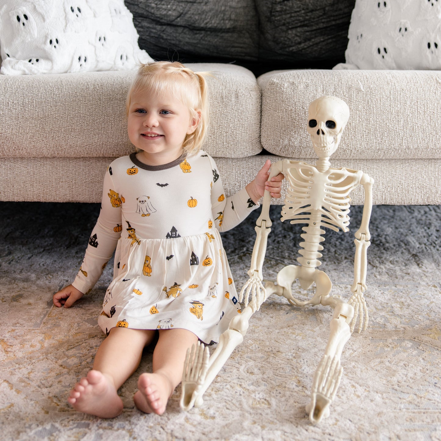 Long Sleeve Twirl Dress in Trick or Treat