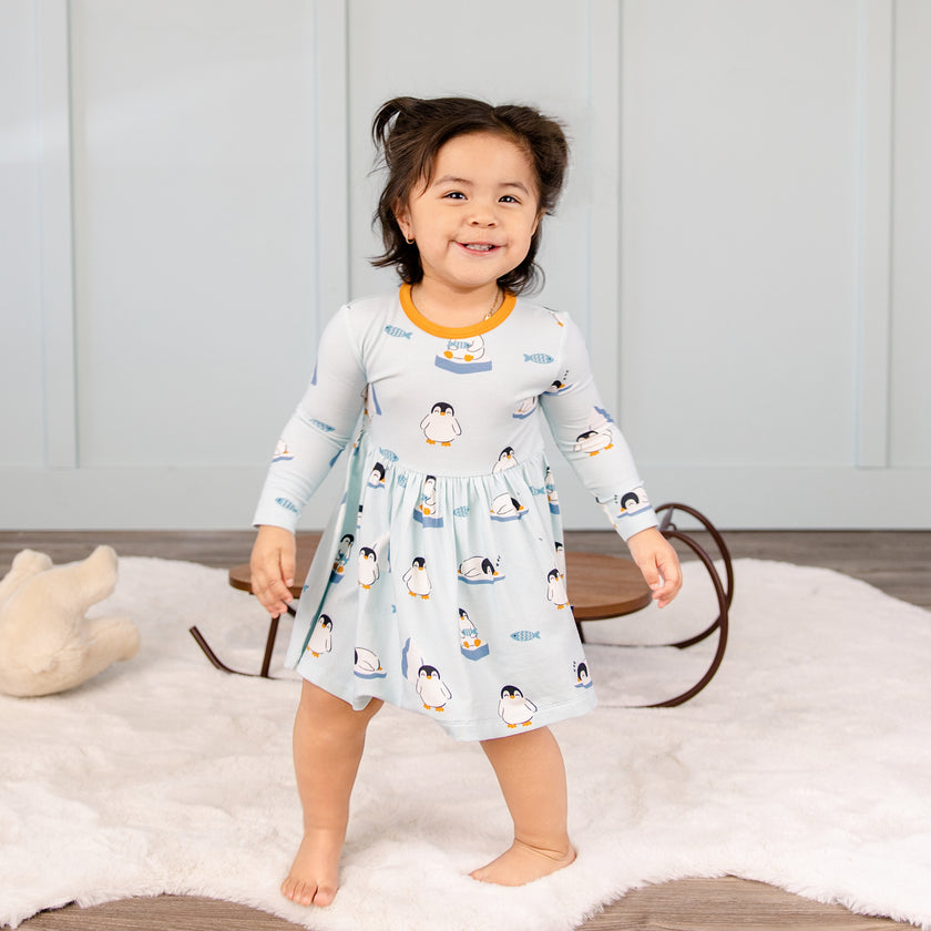 Long Sleeve Twirl Dress in Waddle and Chill