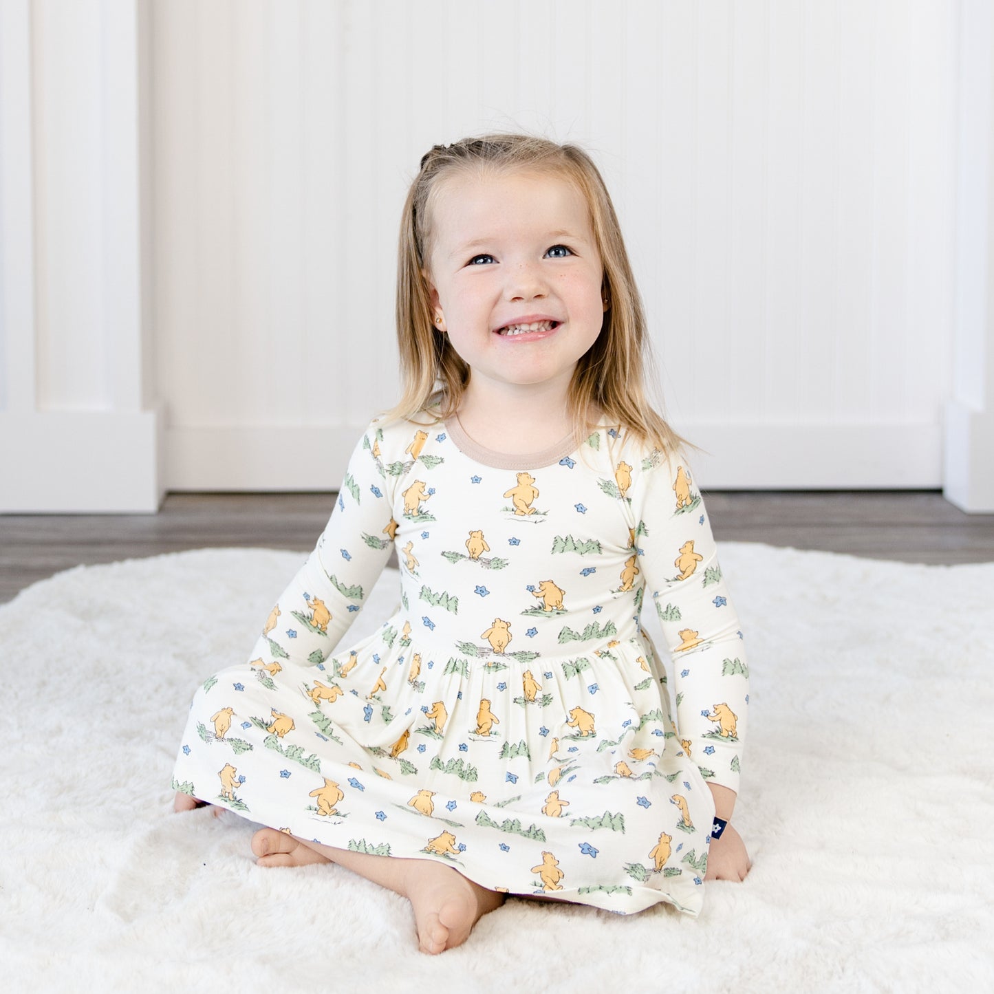 Long Sleeve Twirl Dress in Woodland Journey