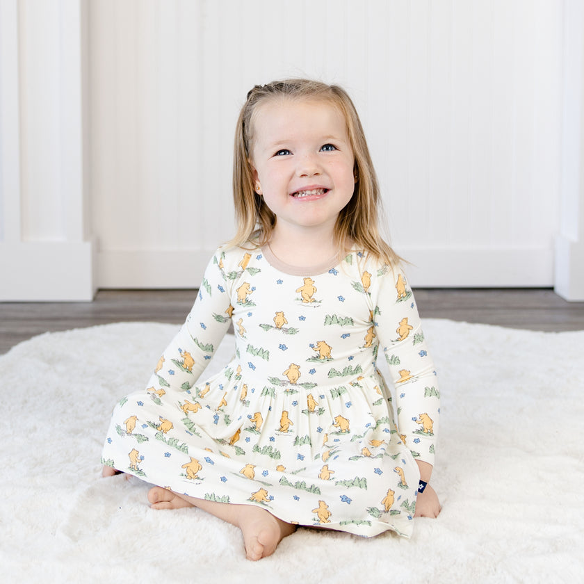 Long Sleeve Twirl Dress in Woodland Journey