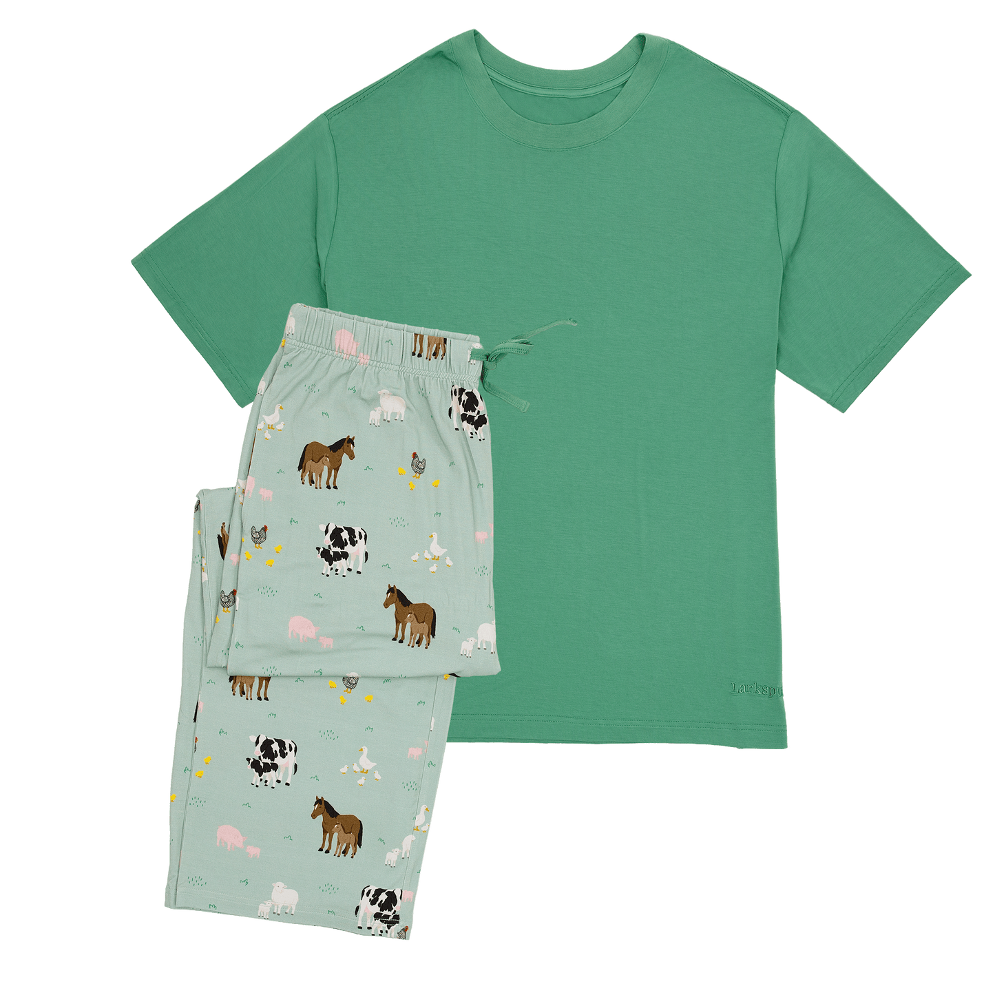 Men's Short Lounge Set in Farm Animals