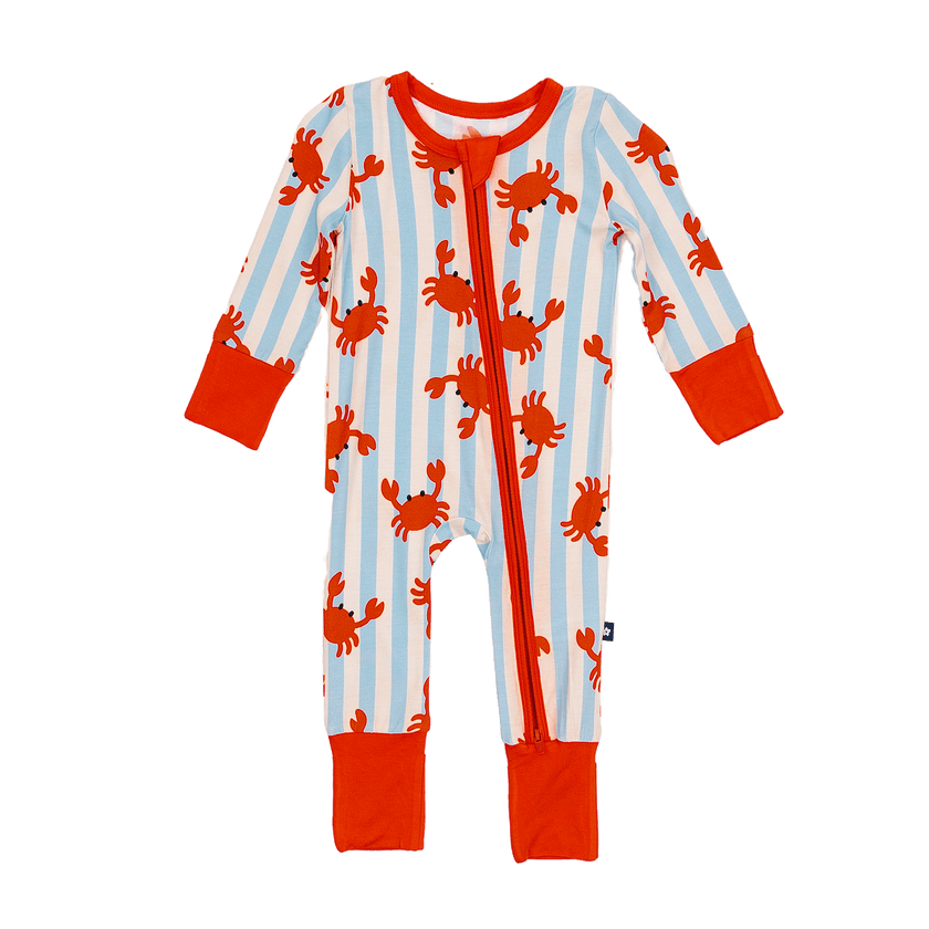 Convertible Footed Romper in Beach Buddies