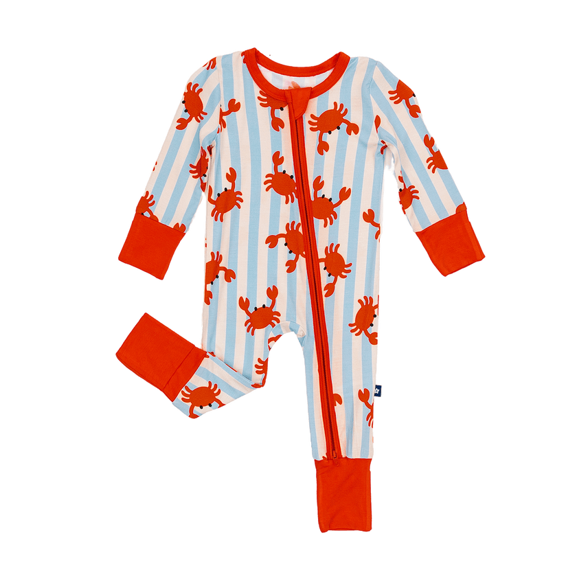 Convertible Footed Romper in Beach Buddies