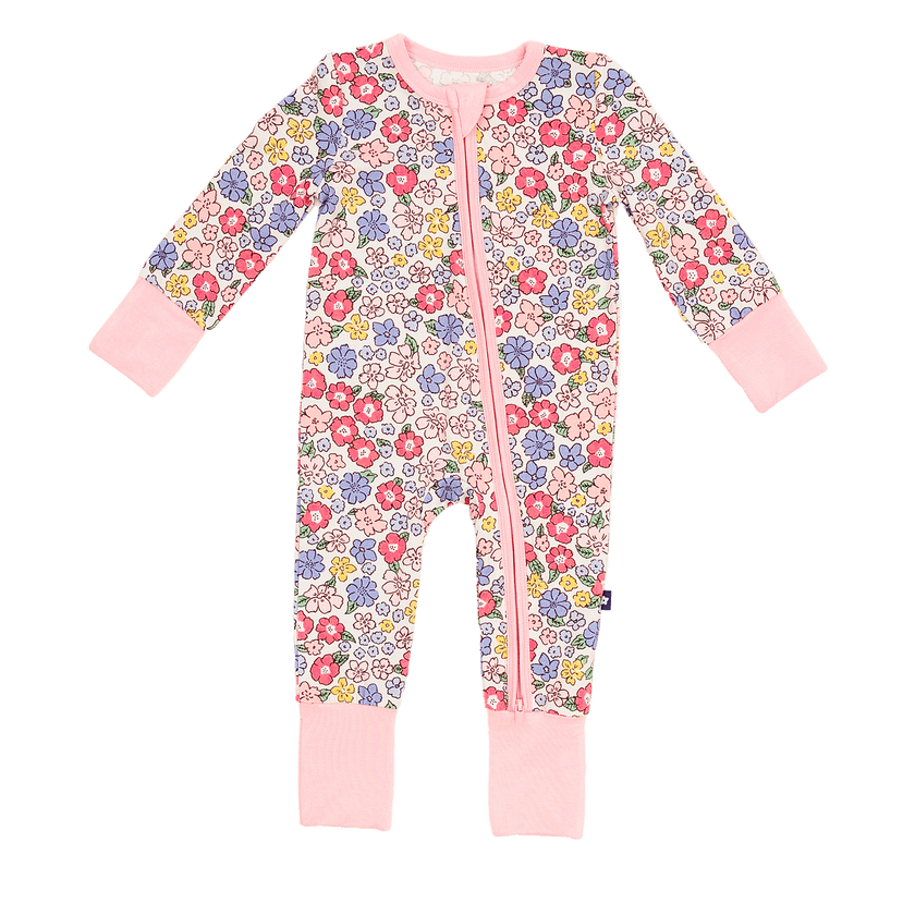 Convertible Footed Romper in Ditsy Delight