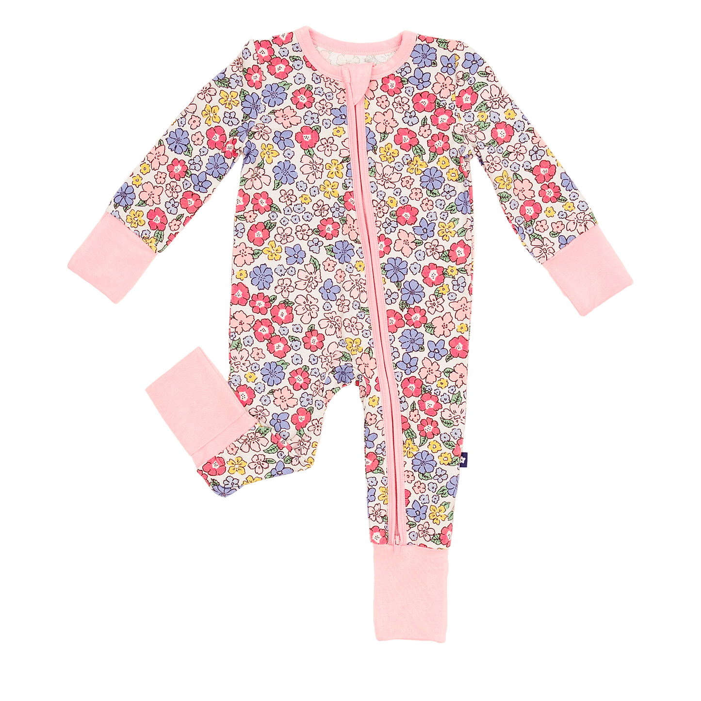 Convertible Footed Romper in Ditsy Delight