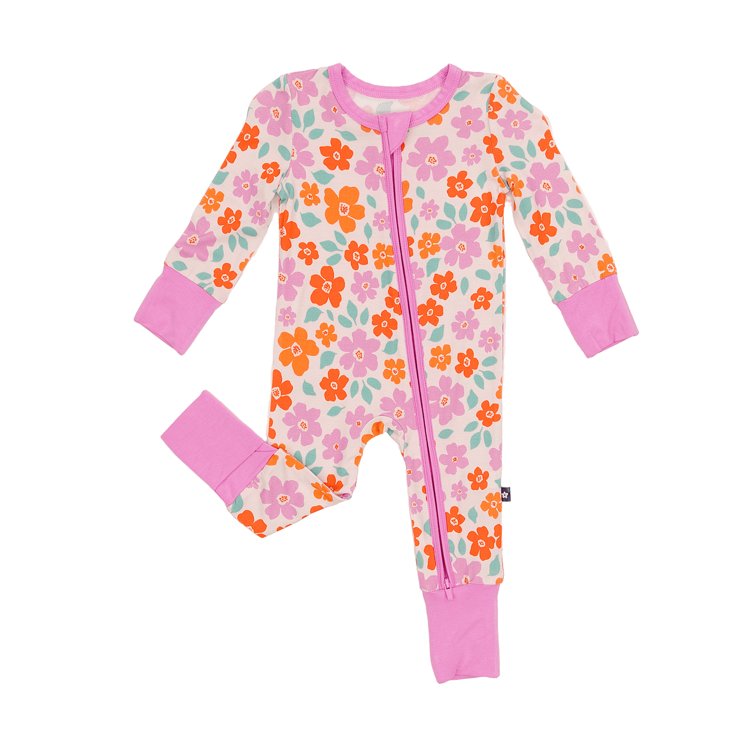 Convertible Footed Romper in Sweet Blossom