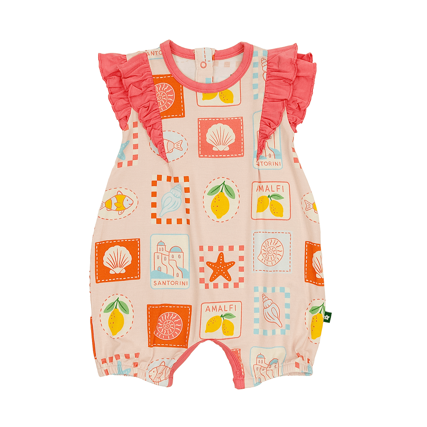 Ruffle Shorty Romper in Amalfi Dreams