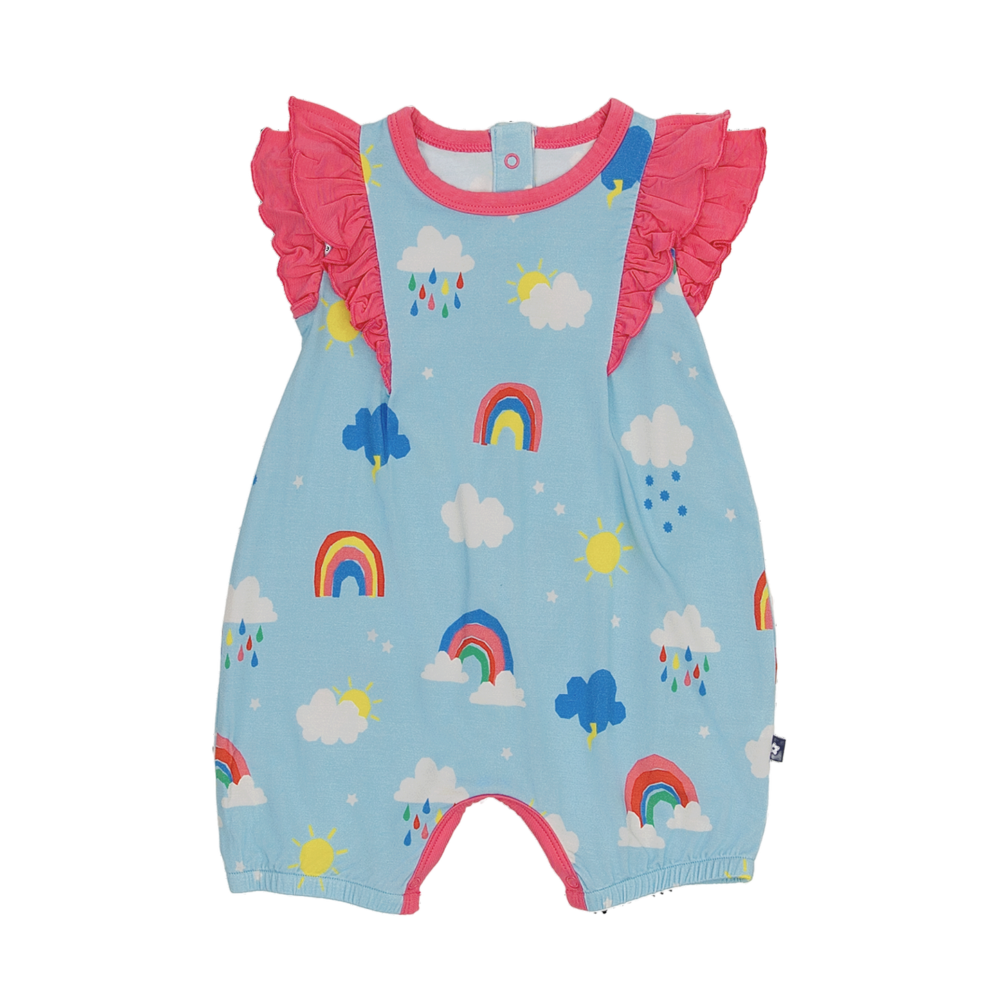 Ruffle Shorty Romper in Moody Weather