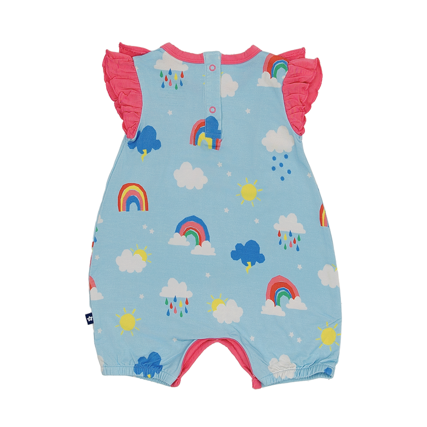 Ruffle Shorty Romper in Moody Weather