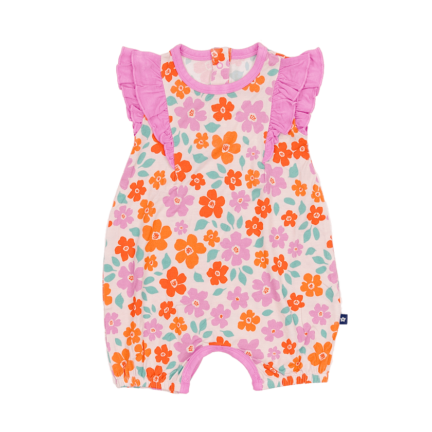 Ruffle Shorty Romper in Sweet Blossom