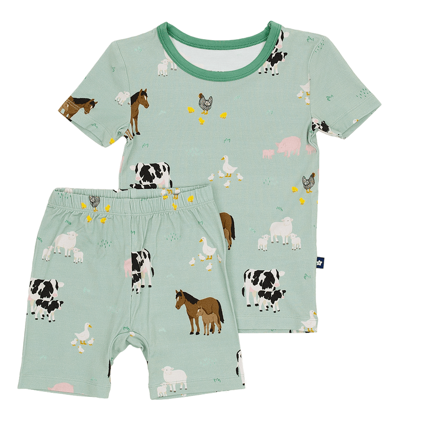 Short Sleeve Pajamas in Farm Animals