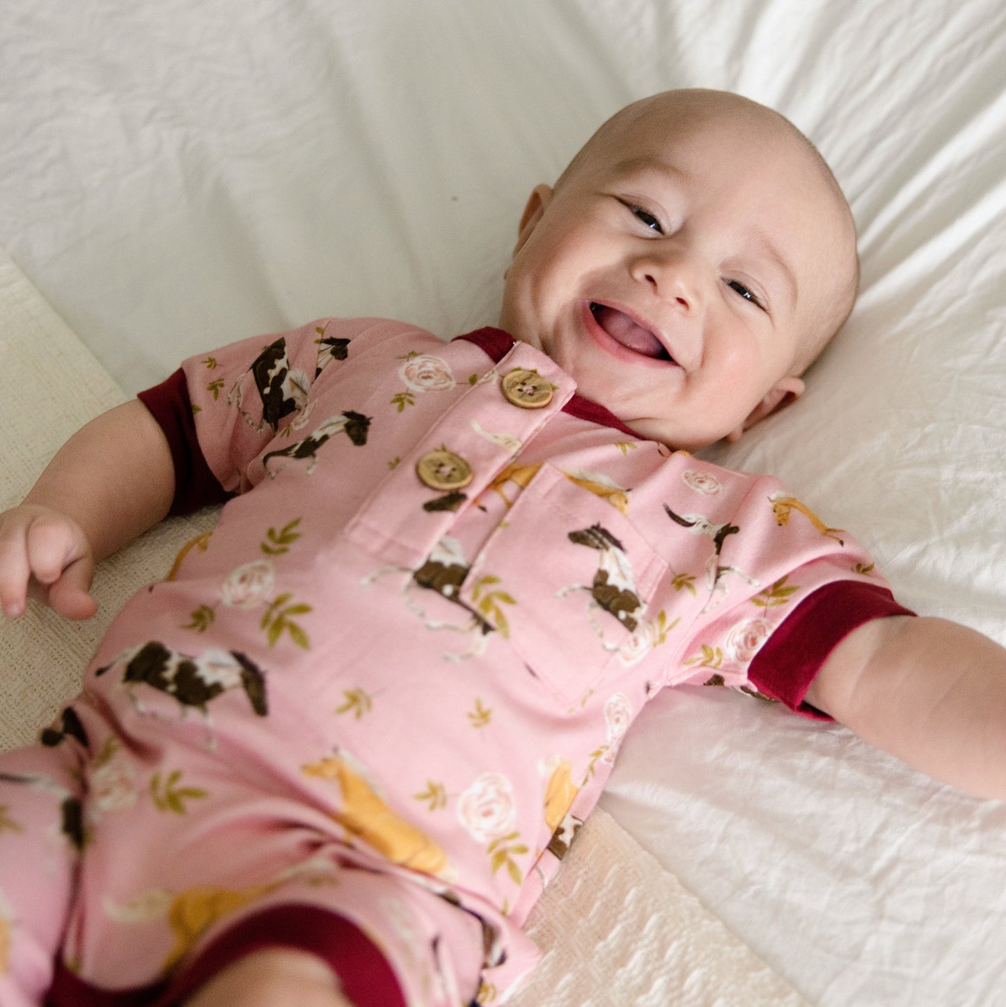 Short Romper in Pasture Play