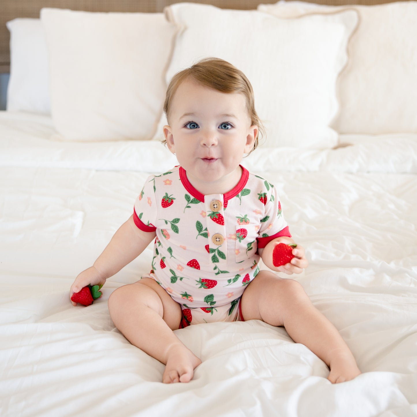 Short Romper in Strawberry Fields