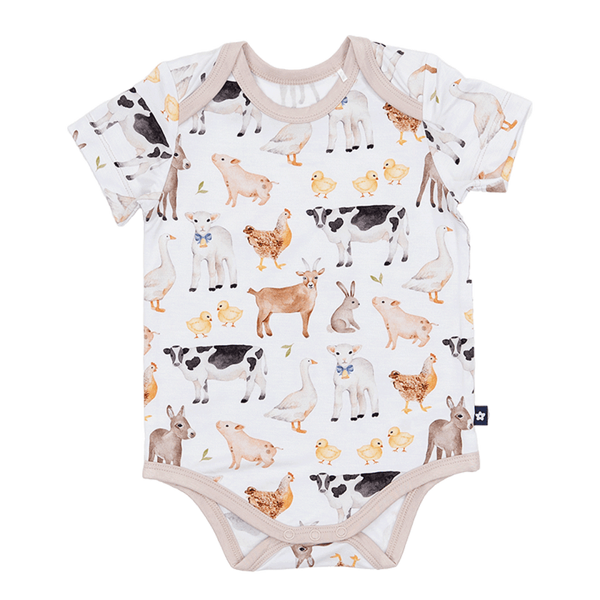 Short Sleeve Bodysuit in Funny Farm