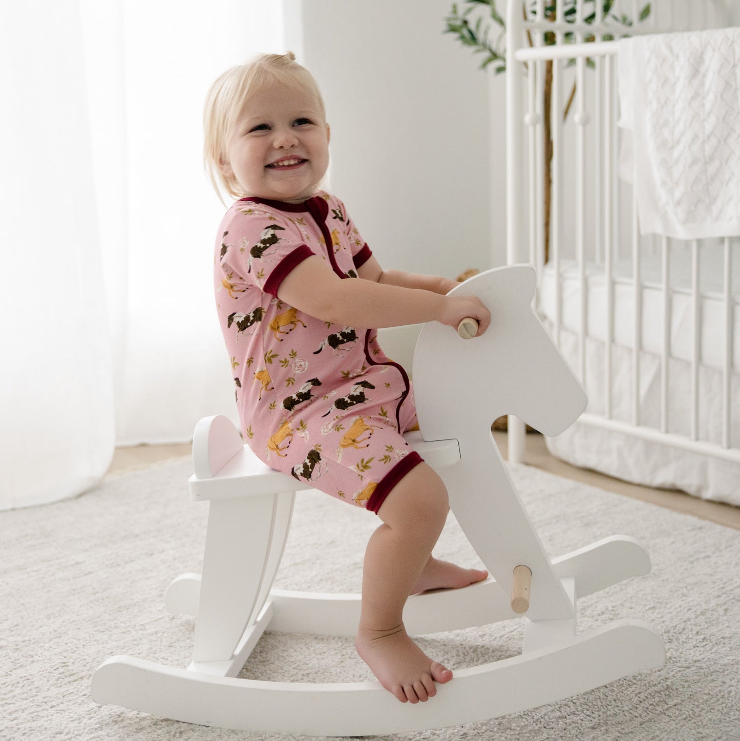 Short Zip Romper in Pasture Play
