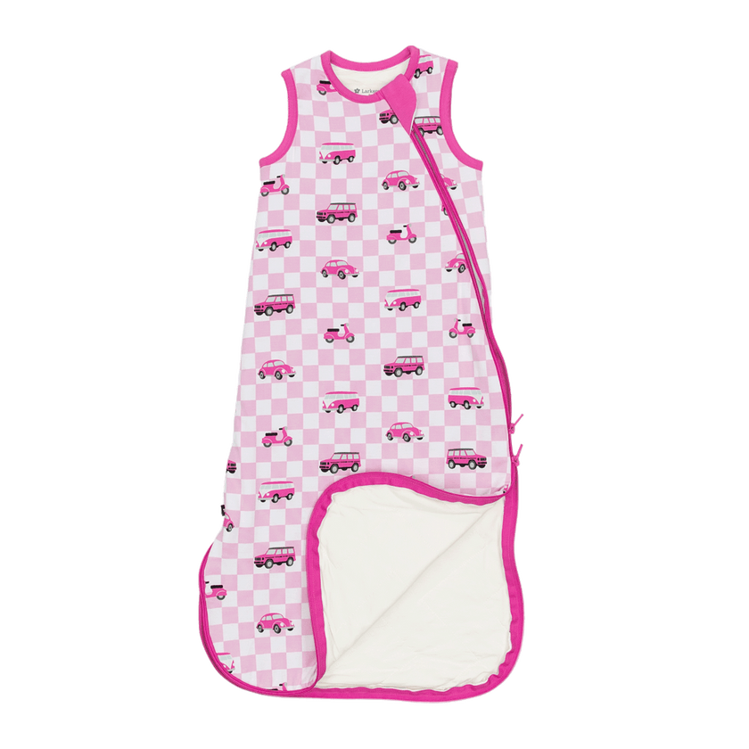 Sleep Sack in Pink Wheels 1.0 TOG