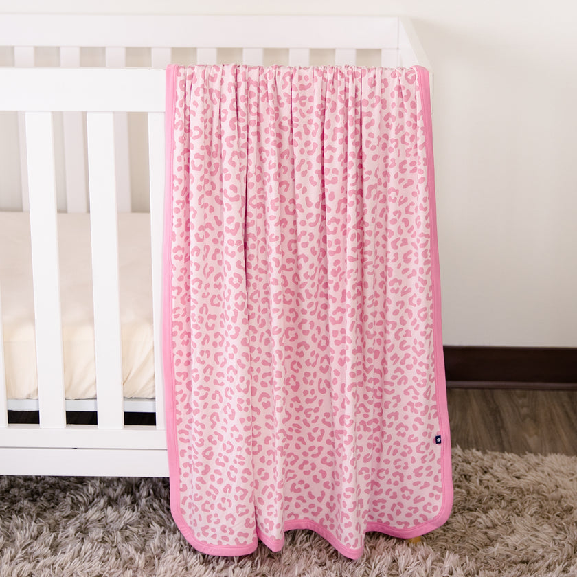 Toddler Blanket in Pink Leopard