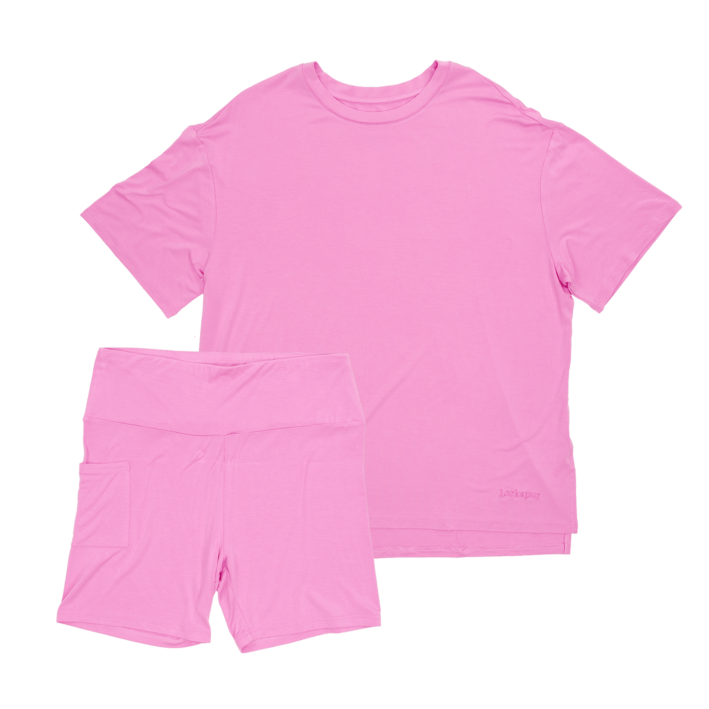Women's Biker Short Set in Azalea Pink
