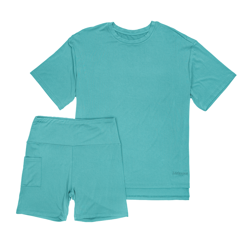Women's Biker Short Set in Emerald