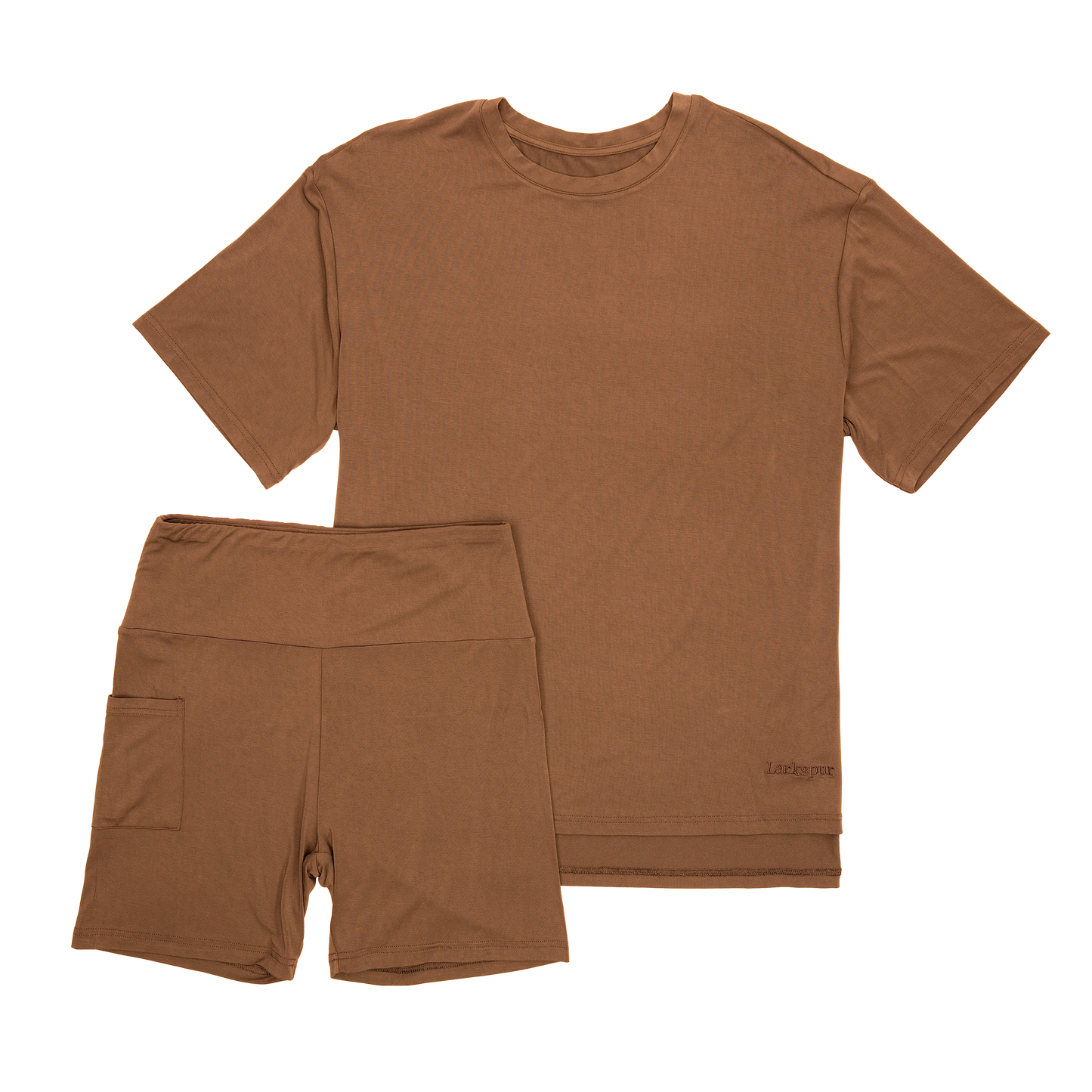 Women's Biker Short Set in Milk Chocolate