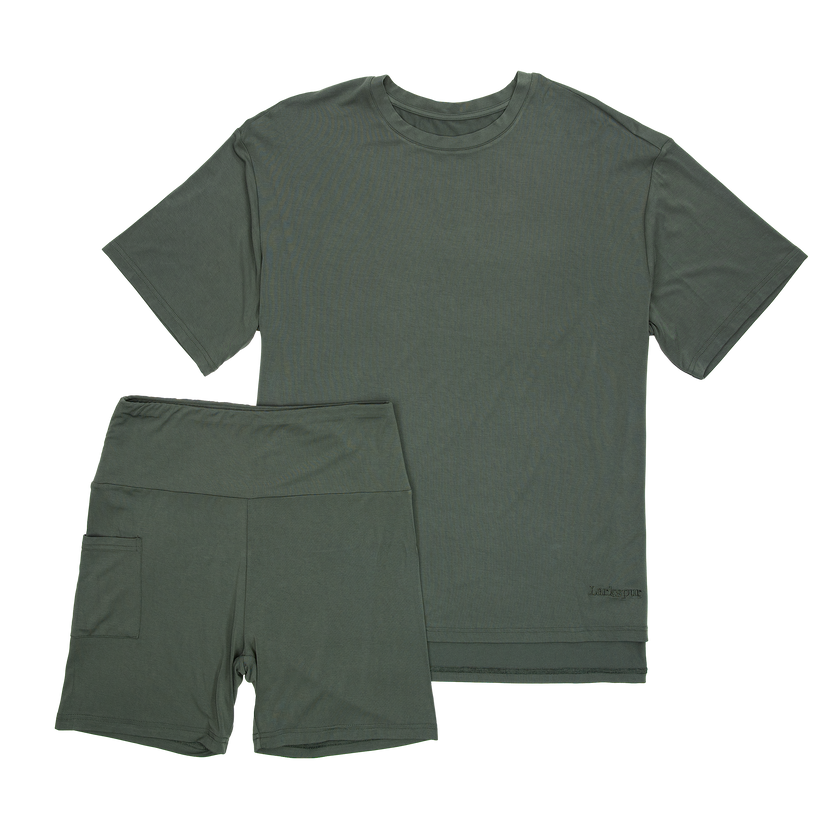 Women's Biker Short Set in Thyme