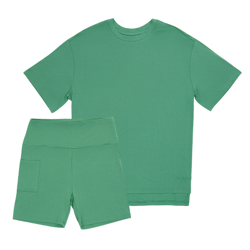 Women's Biker Short Set in Matcha