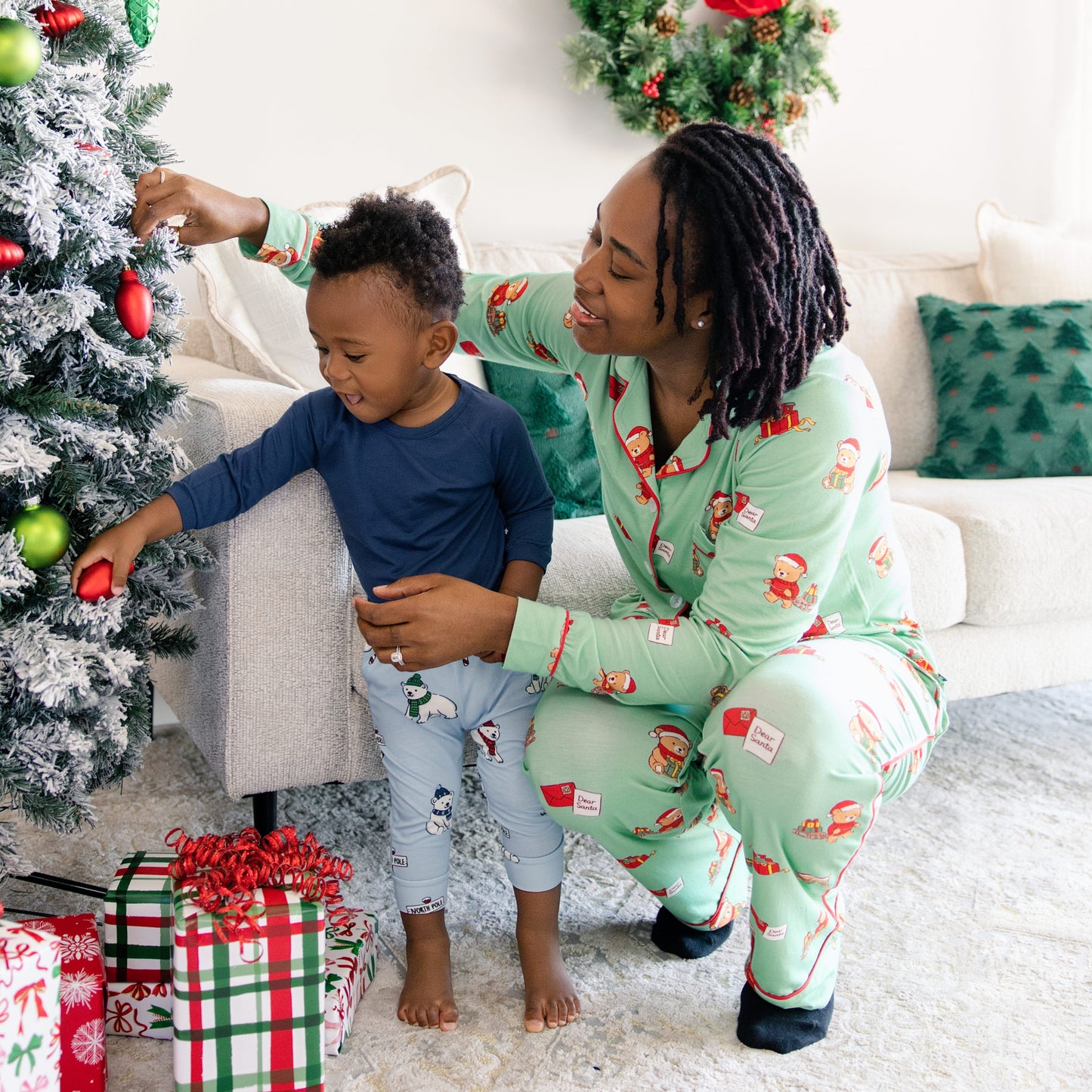 Women's Long Pajama Set in Dear Santa