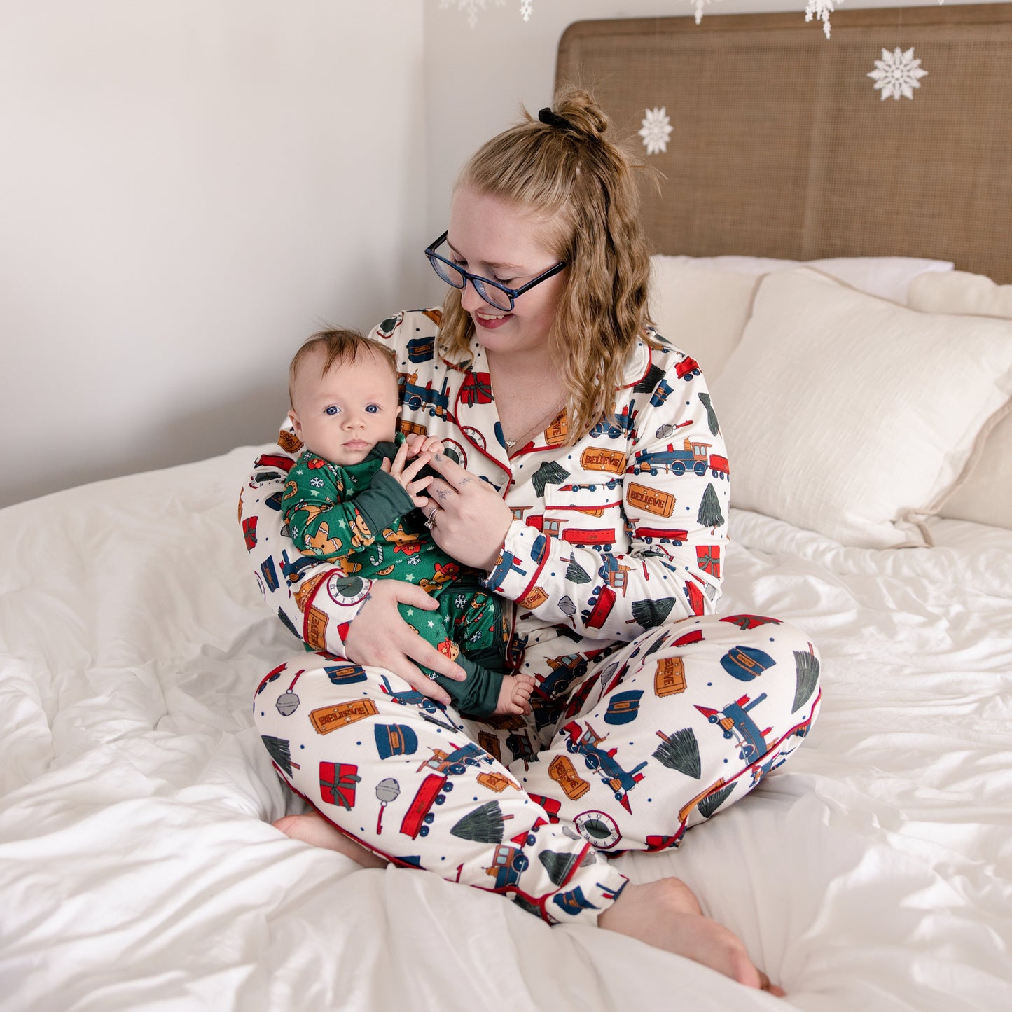 Women's Long Pajama Set in Holiday Express