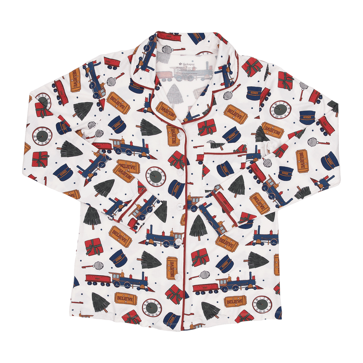 Women's Long Pajama Set in Holiday Express